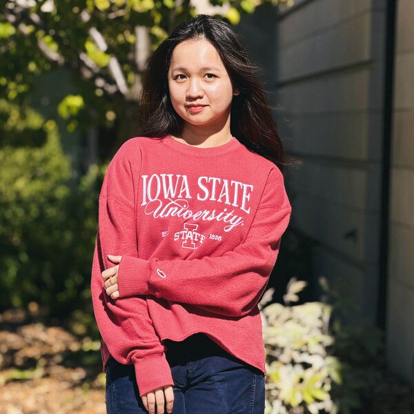 League Women's Iowa State University Cardinal Oversized Midi Long Sleeve T-Shirt